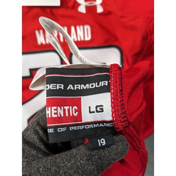 Under Armour Maryland Football Jersey Large Armourgrid Outlaw Custom Red #22 - Picture 13 of 16